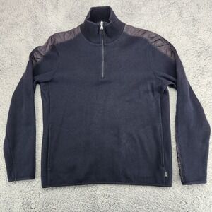 Hugo Boss Regular Fit 1/4 Zip Pullover Mens Size M Black